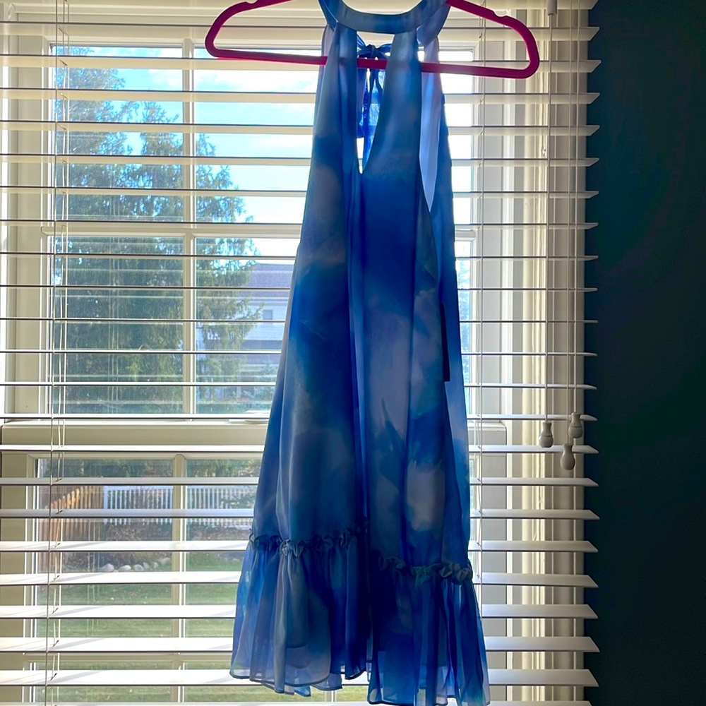 Aidan mock neck shift dress in marine nwt